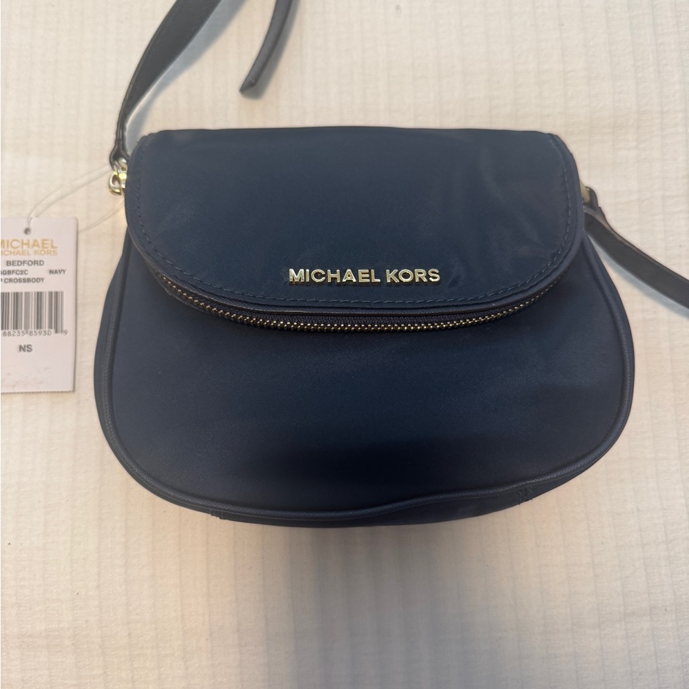 Michael Kors Navy Bedford Nylon Crossbody Bag